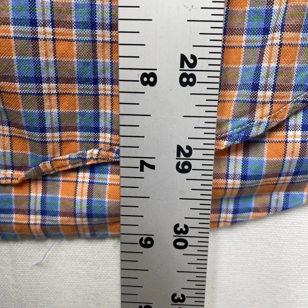 Polo Ralph Lauren Men's Shirt Medium Orange & Blue Long‎ Sleeve Preppy